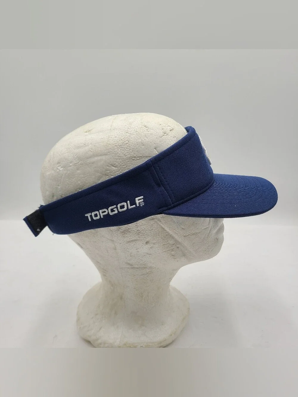 B55 Black Clover Topgolf Adjustable Golf Visor Blue/White Embroidered Logo
